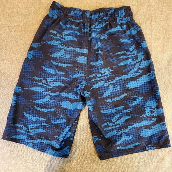 Speedo Boys Swim Trunk Board Short Blue Navy Camo Size M 10 12 - Picture 2 of 7